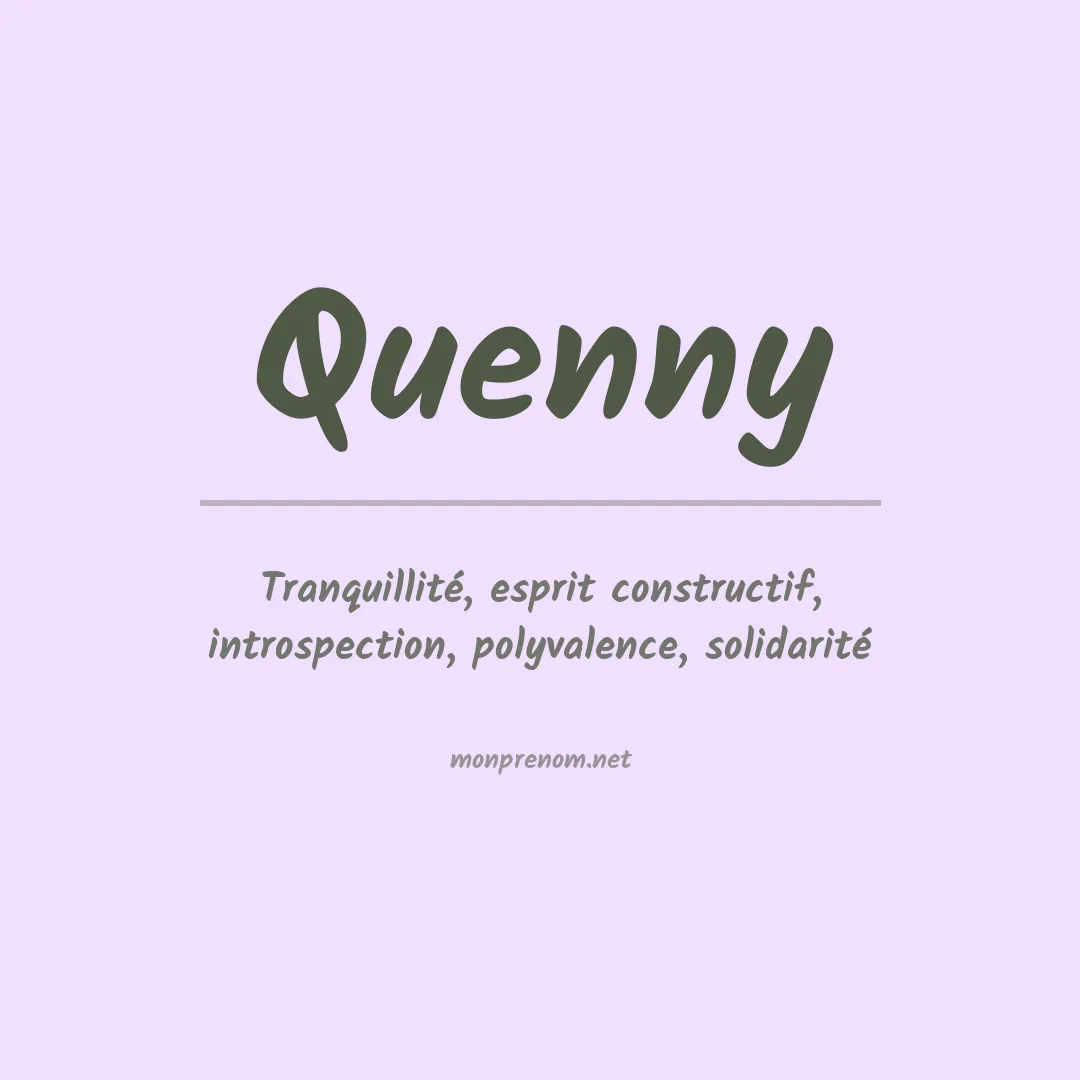 Signification du prénom Quenny