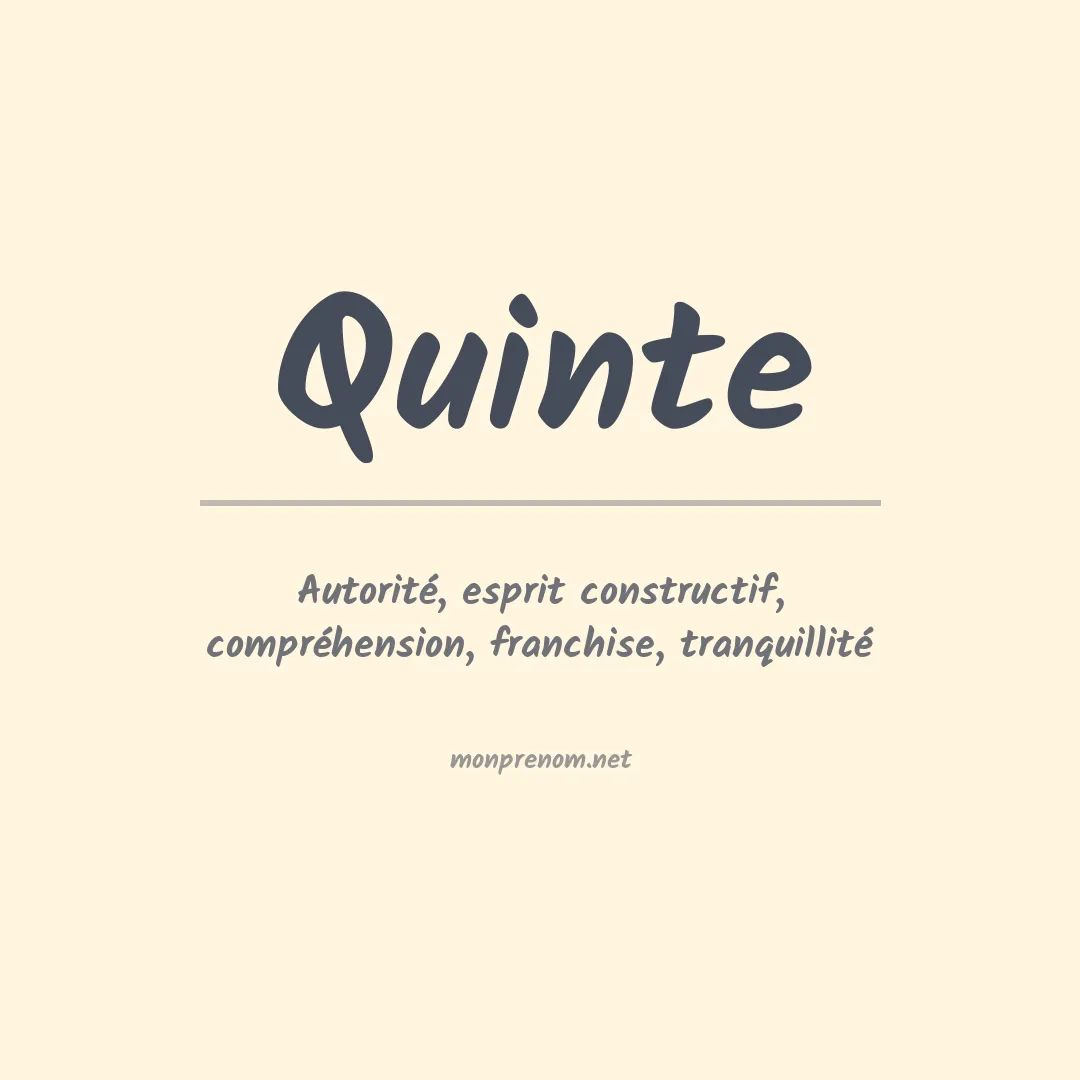 Signification du prénom Quinte