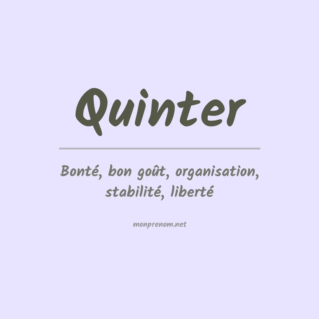Prénom Quinter