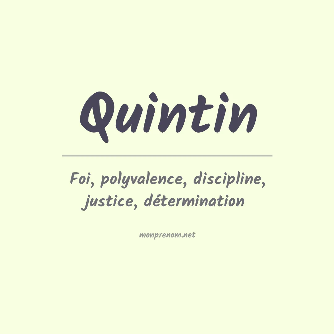 Prénom Quintin