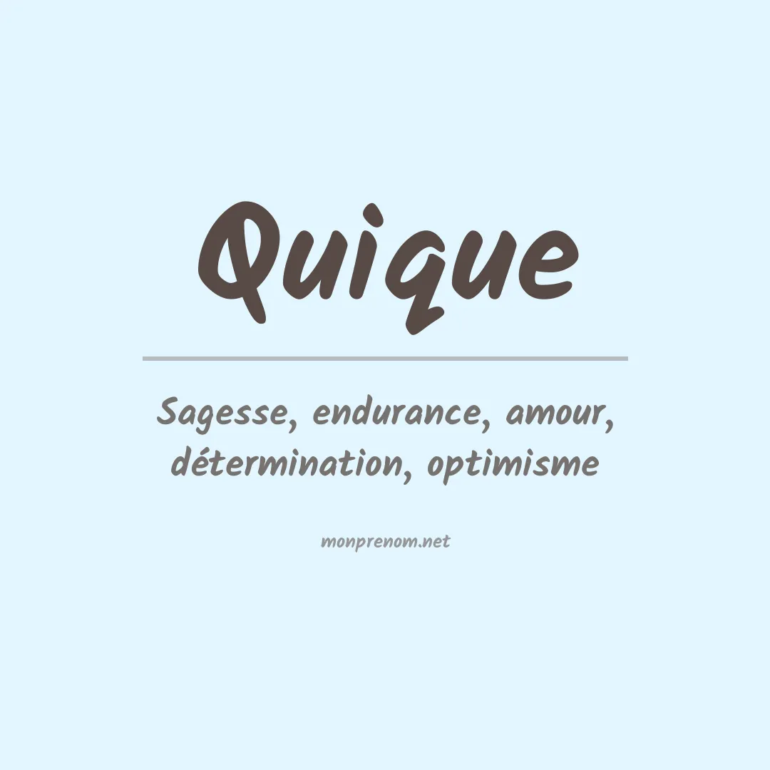 Prénom Quique