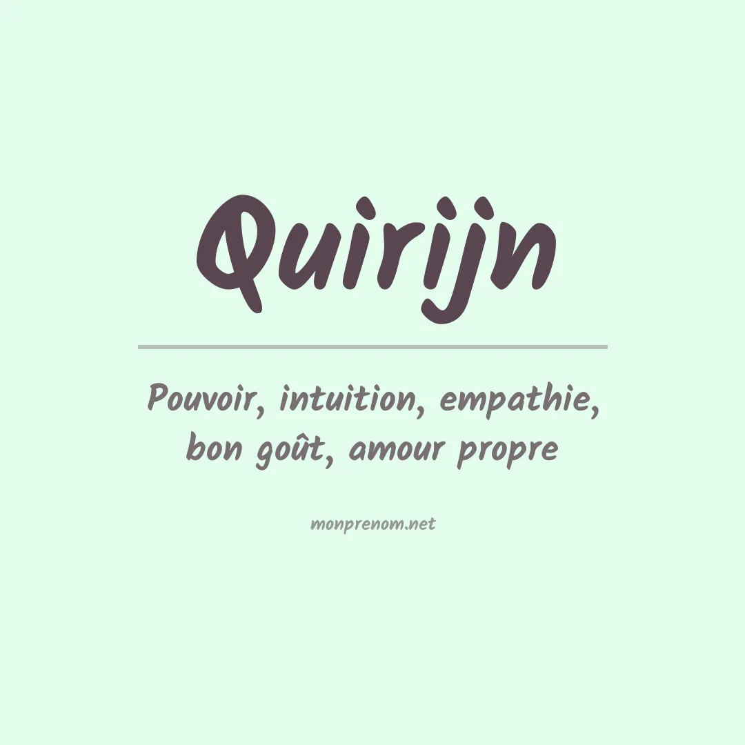 Signification du prénom Quirijn