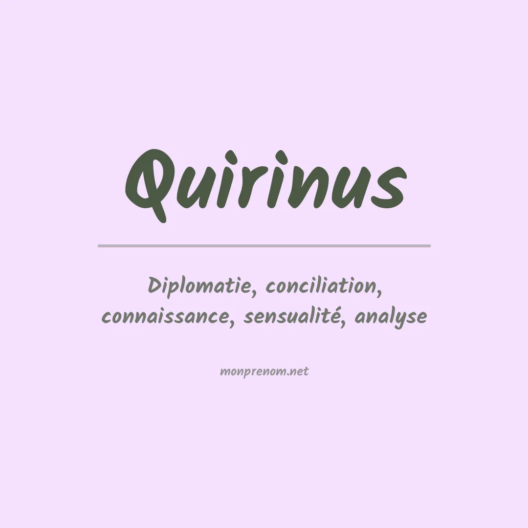 Signification du prénom Quirinus