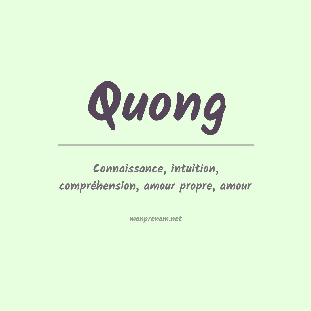 Prénom Quong
