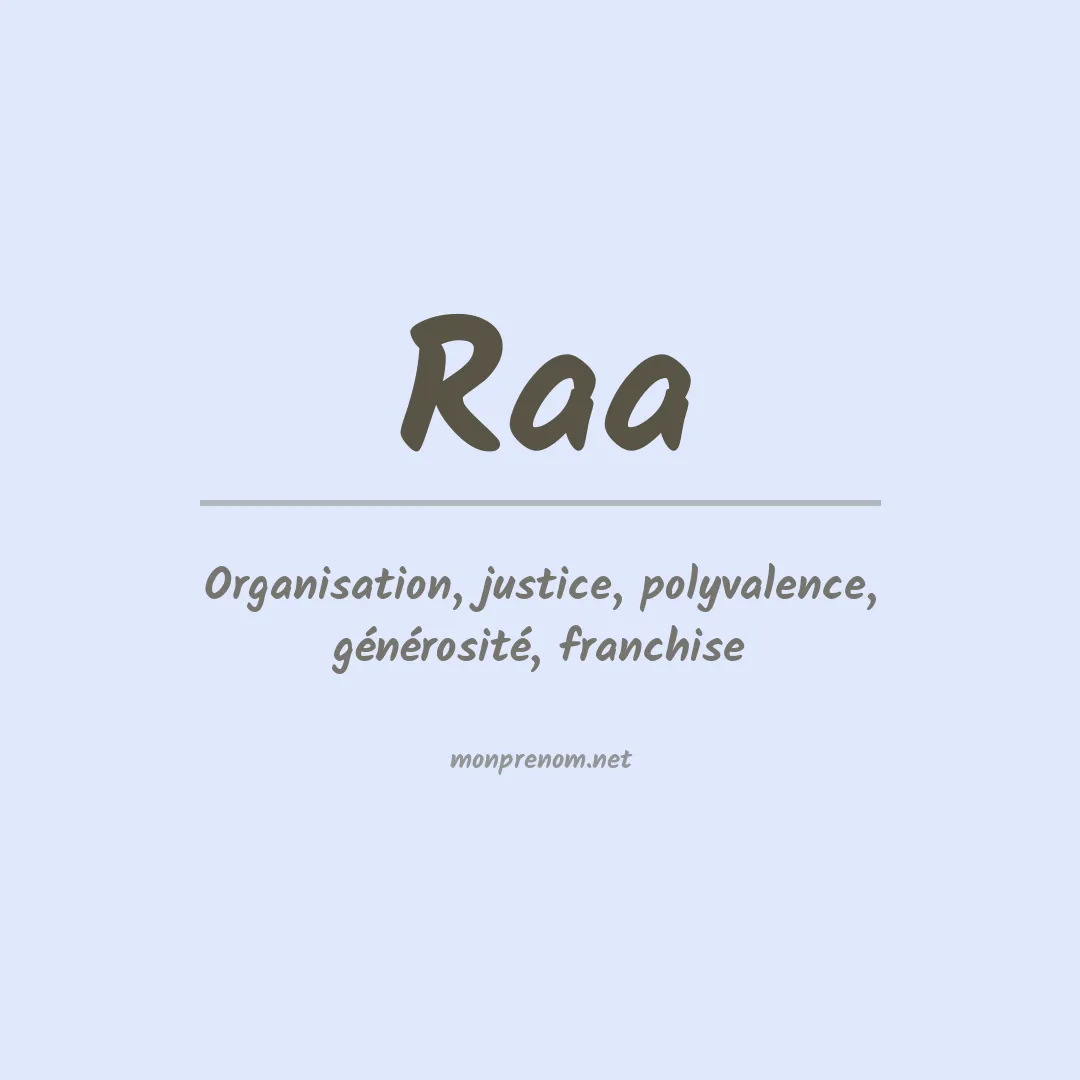 Signification du prénom Raa