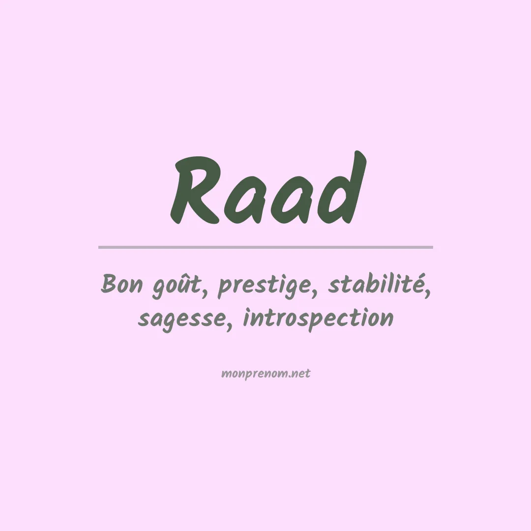 Prénom Raad
