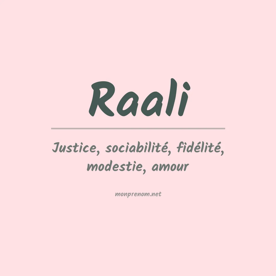 Signification du prénom Raali