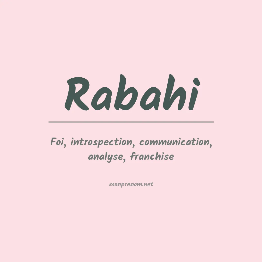 Signification du prénom Rabahi