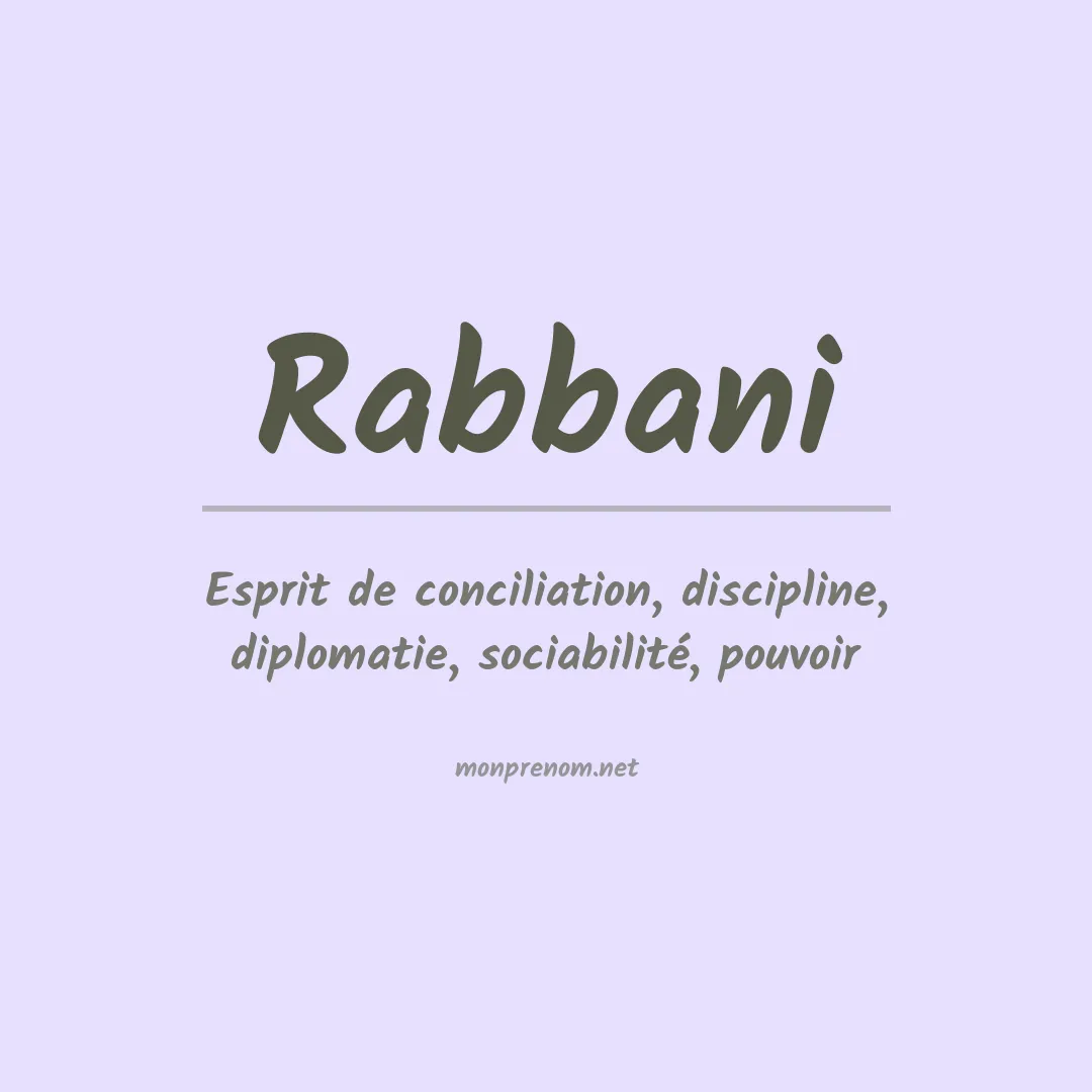 Prénom Rabbani