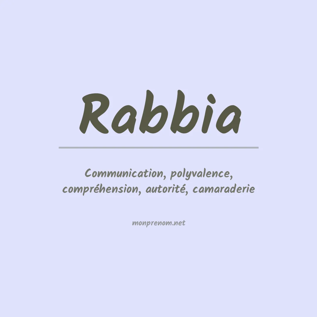 Signification du prénom Rabbia
