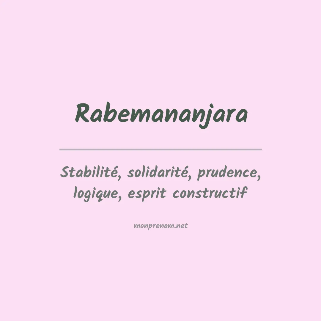Signification du prénom Rabemananjara