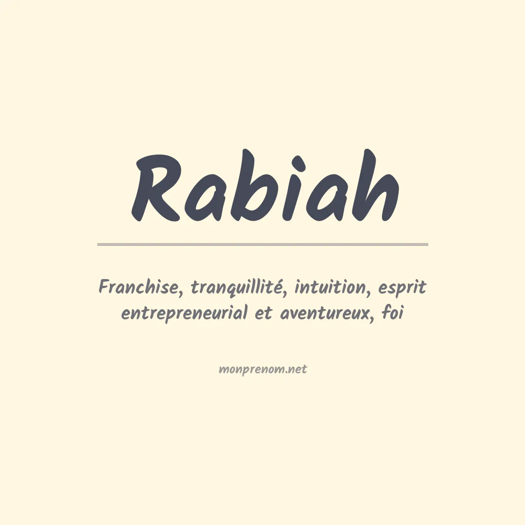 Signification du prénom Rabiah