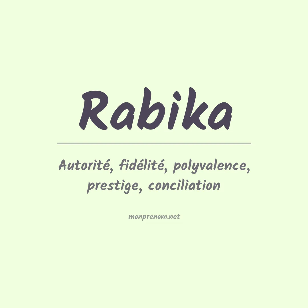 Signification du prénom Rabika