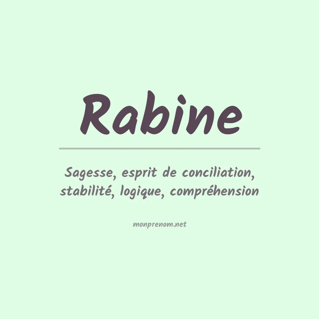 Signification du prénom Rabine
