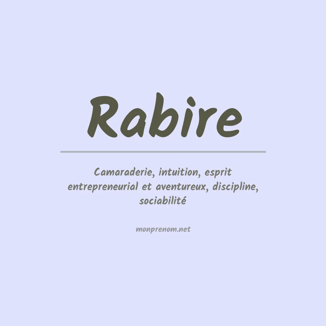 Signification du prénom Rabire