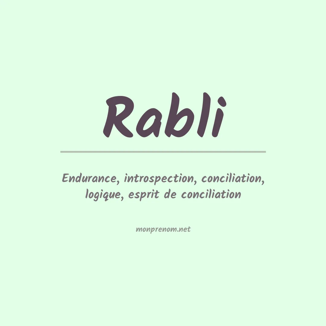 Signification du prénom Rabli