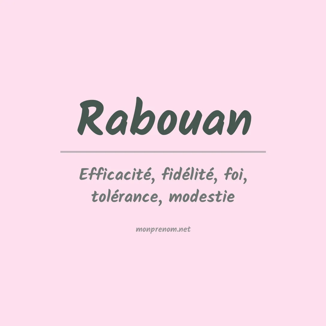 Signification du prénom Rabouan