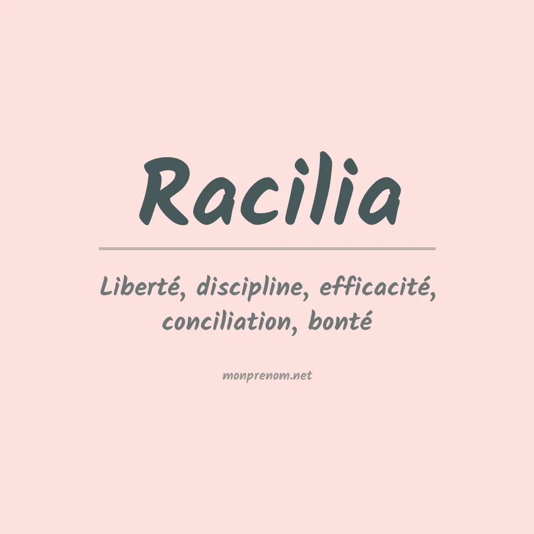 Signification du prénom Racilia