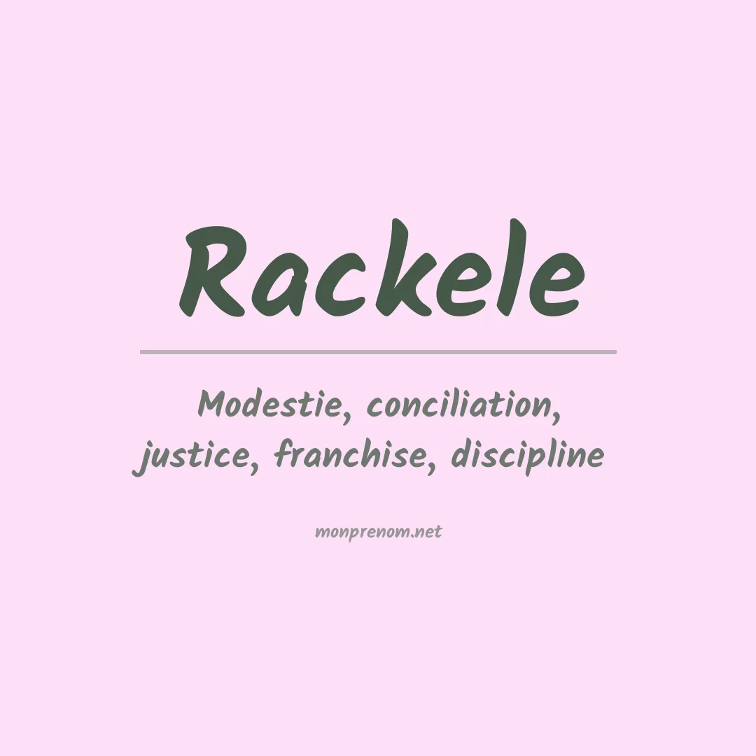 Signification du prénom Rackele
