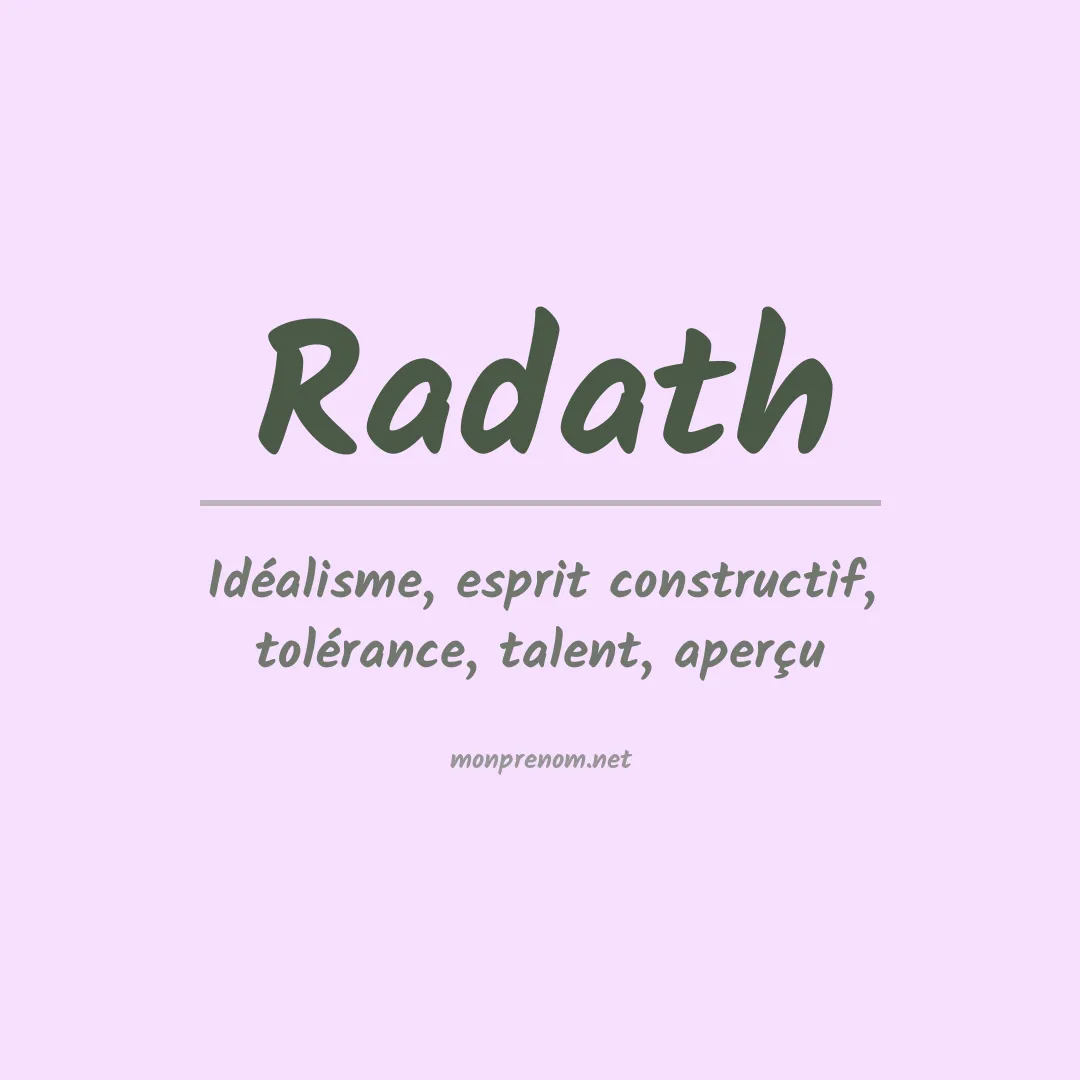 Signification du prénom Radath