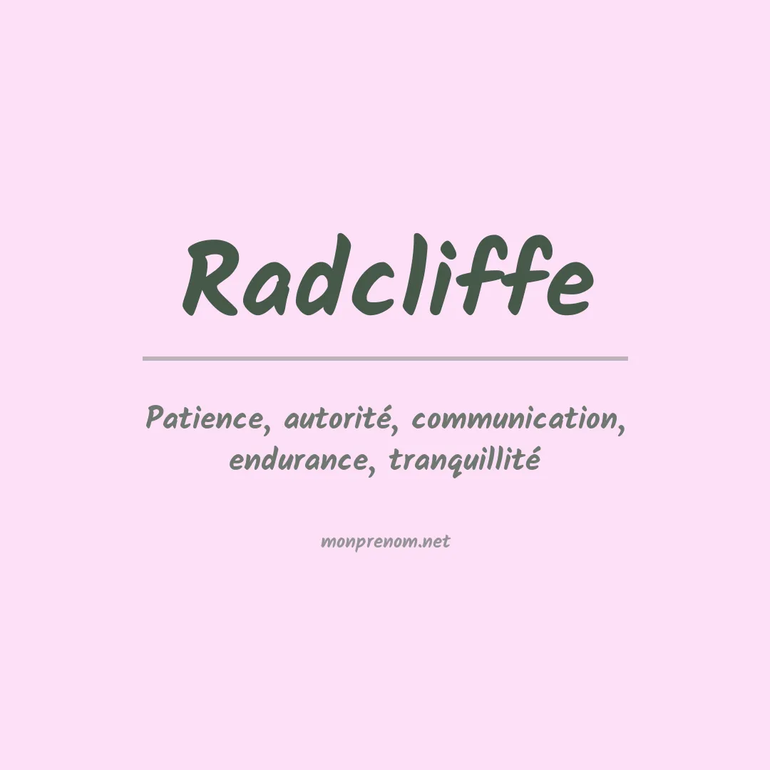 Signification du prénom Radcliffe