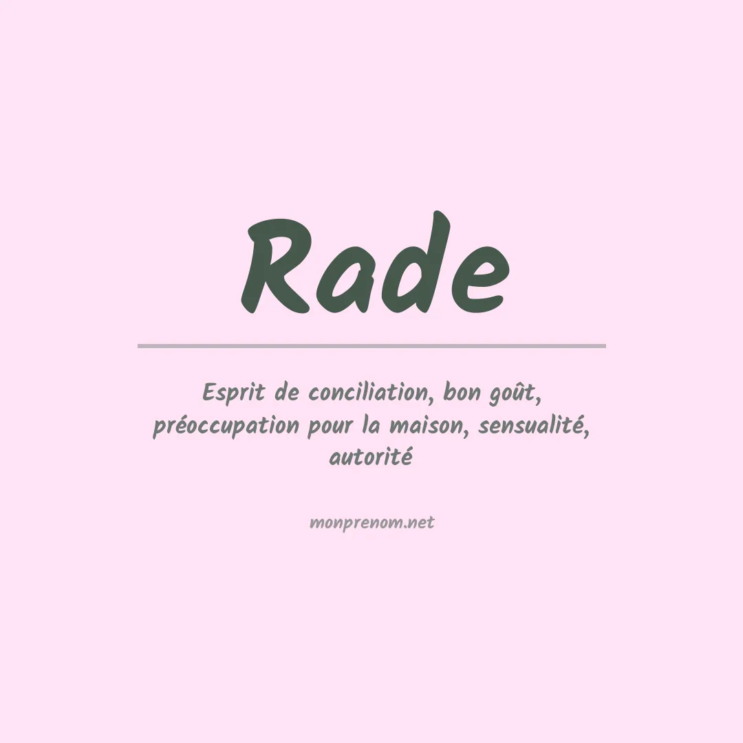 Signification du prénom Rade