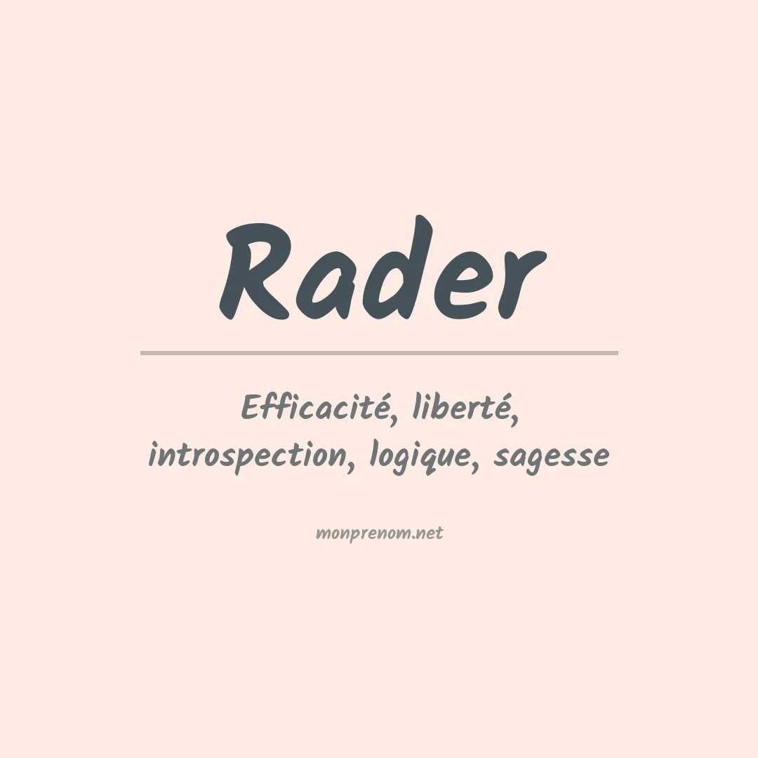 Prénom Rader