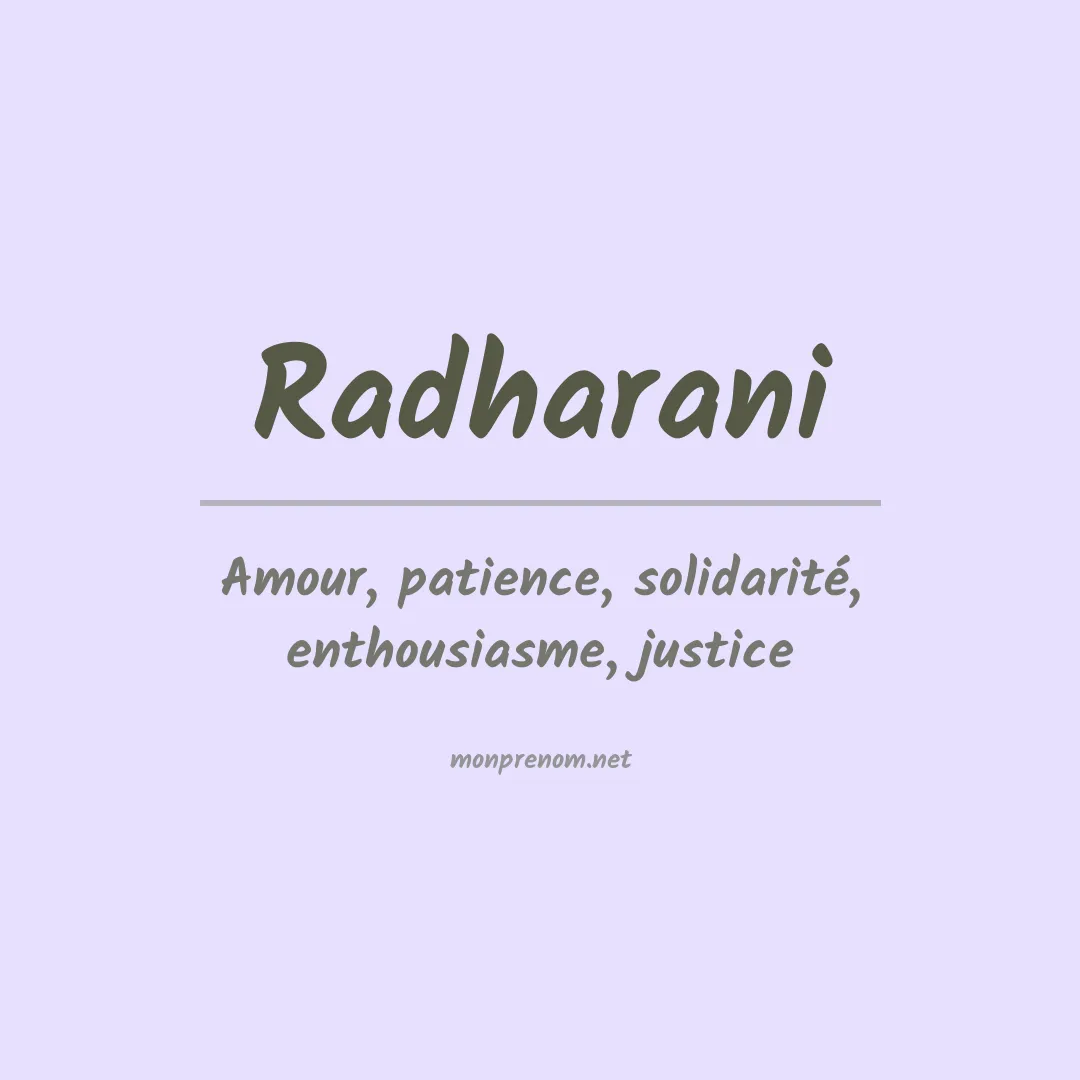 Signification du prénom Radharani