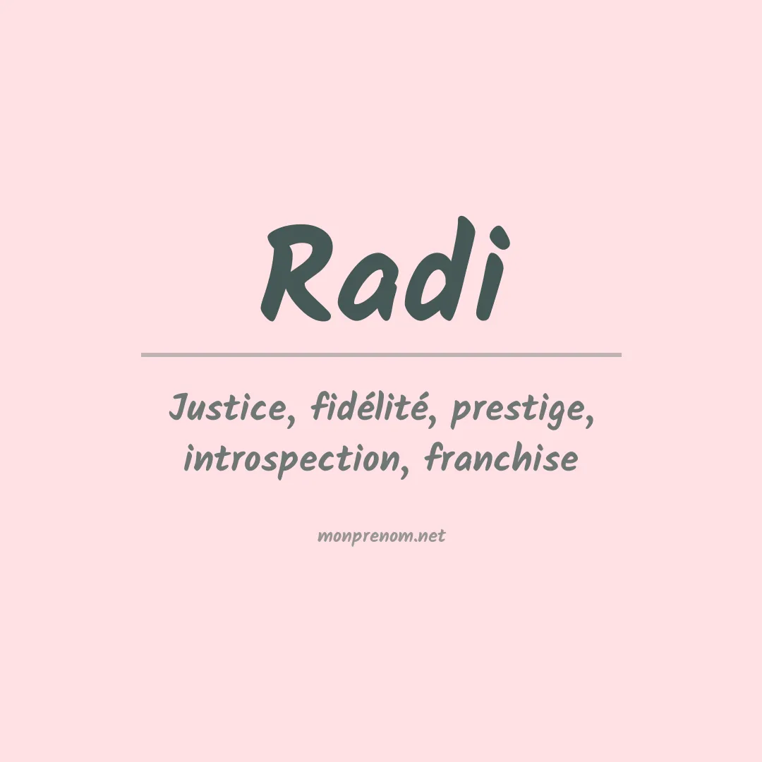 Prénom Radi