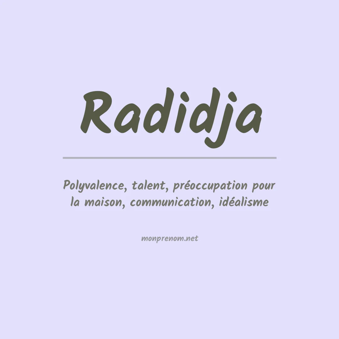 Prénom Radidja