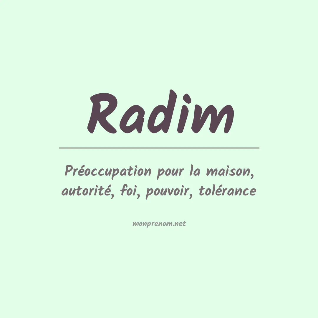 Signification du prénom Radim