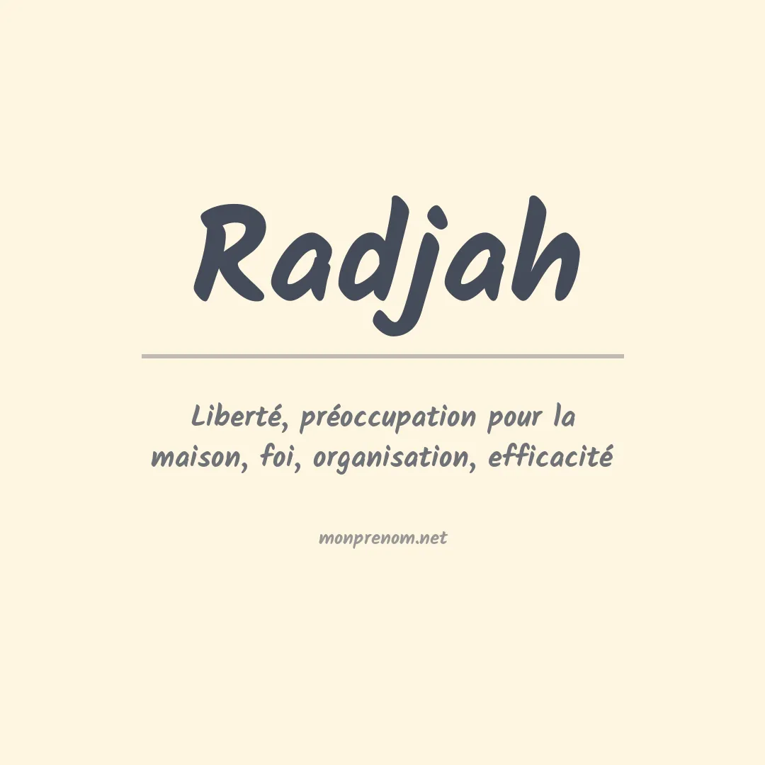 Prénom Radjah