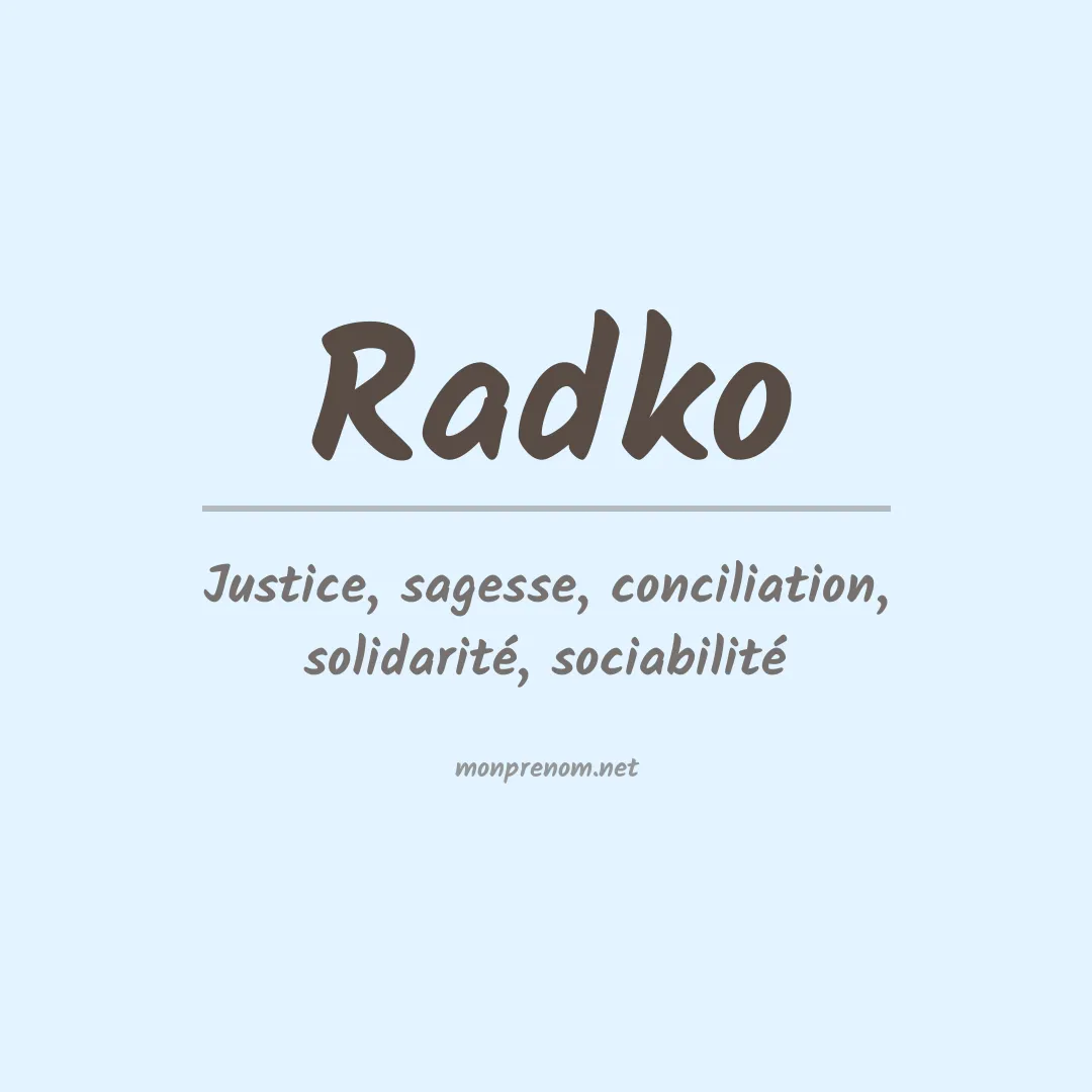 Signification du prénom Radko