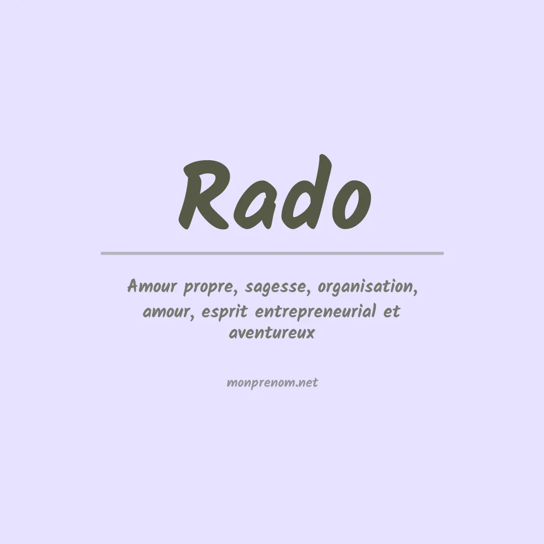 Prénom Rado