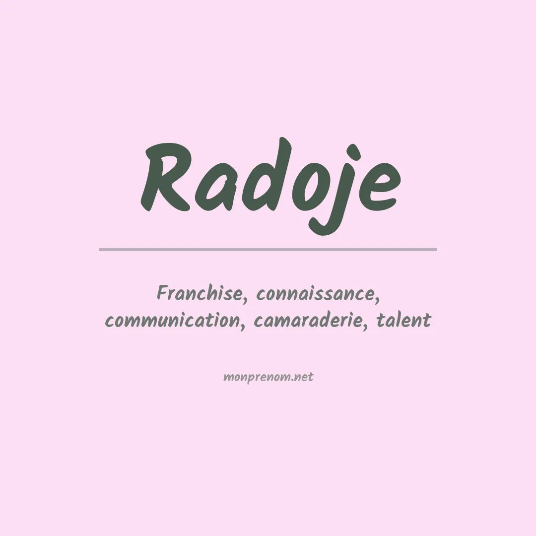 Signification du prénom Radoje