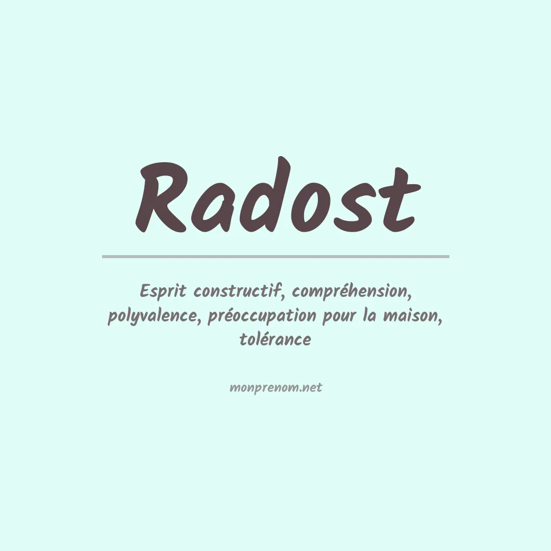 Signification du prénom Radost