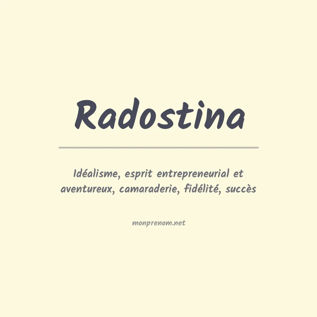 Signification du prénom Radostina
