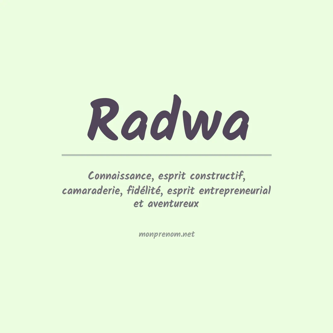 Signification du prénom Radwa