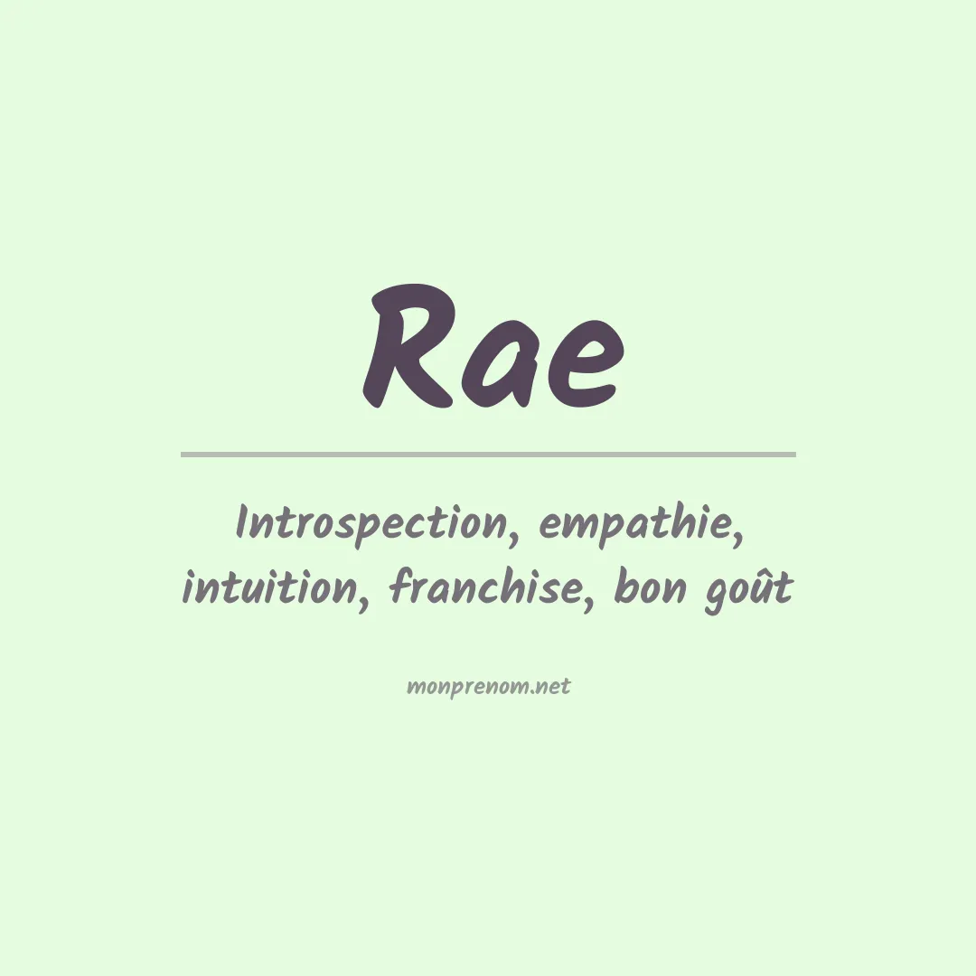 Prénom Rae