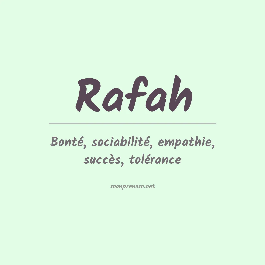 Signification du prénom Rafah