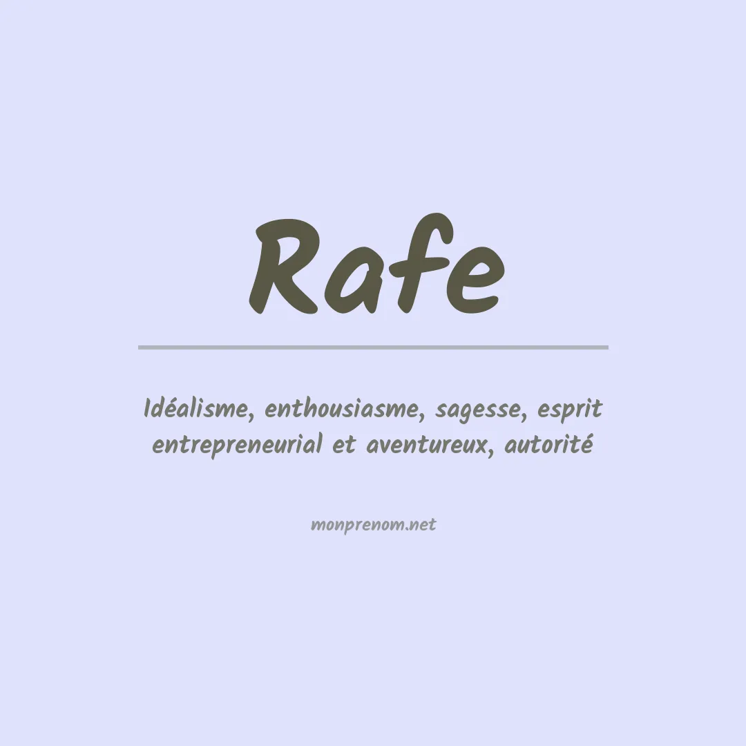 Signification du prénom Rafe