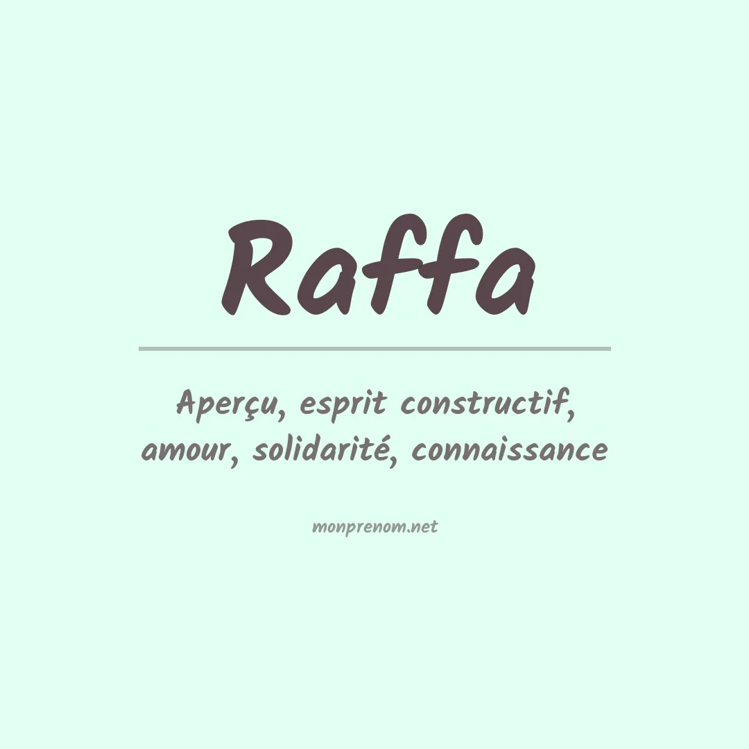 Prénom Raffa