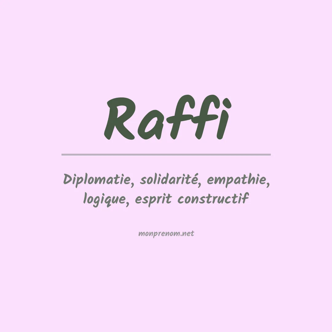 Signification du prénom Raffi