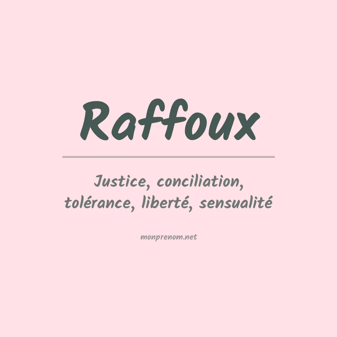 Signification du prénom Raffoux