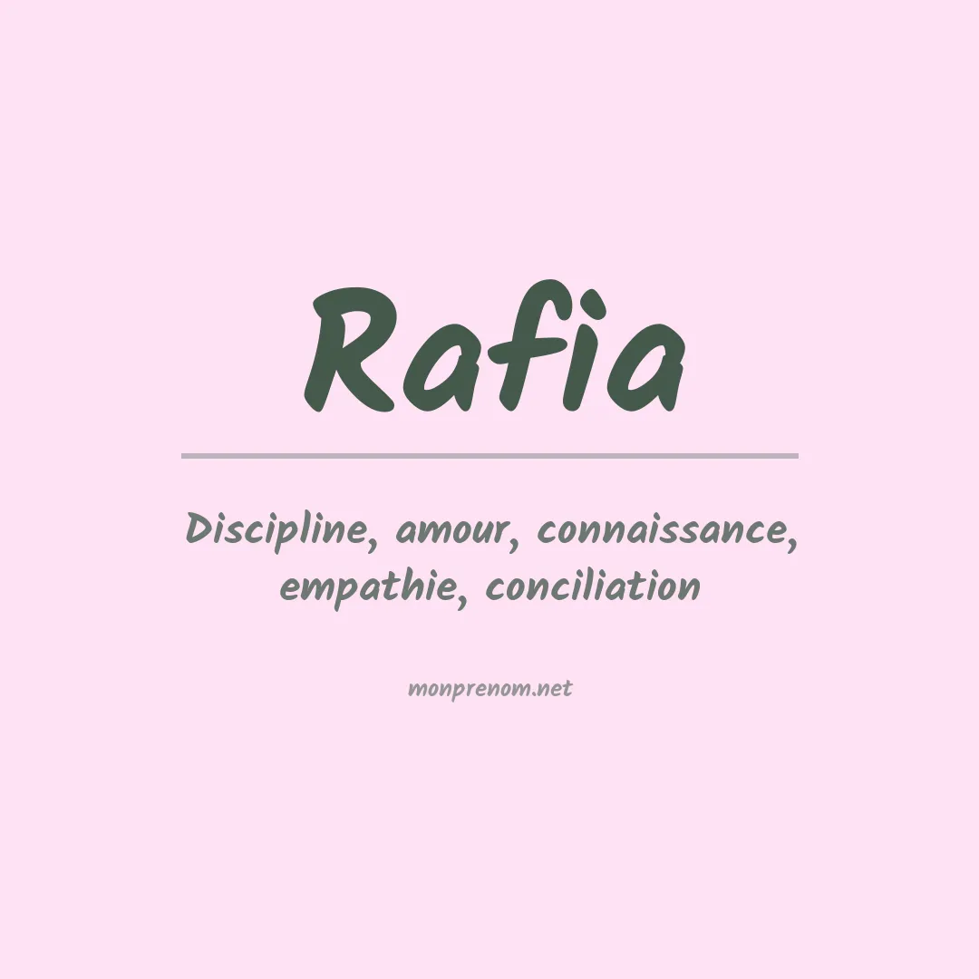 Signification du prénom Rafia