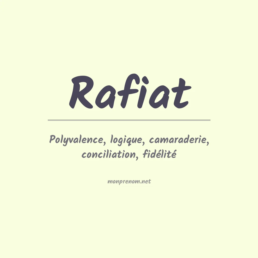 Signification du prénom Rafiat