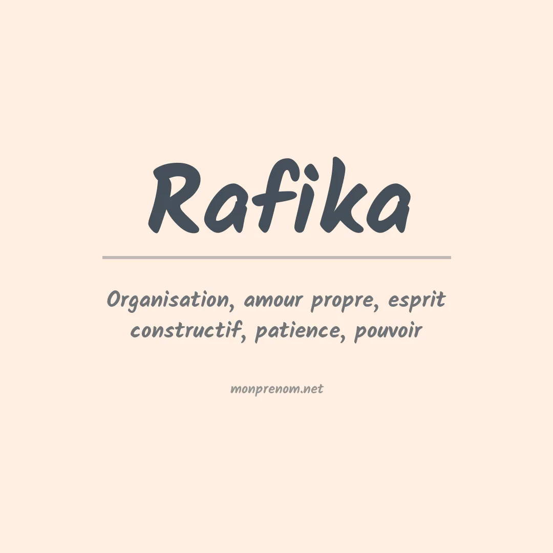 Signification du prénom Rafika
