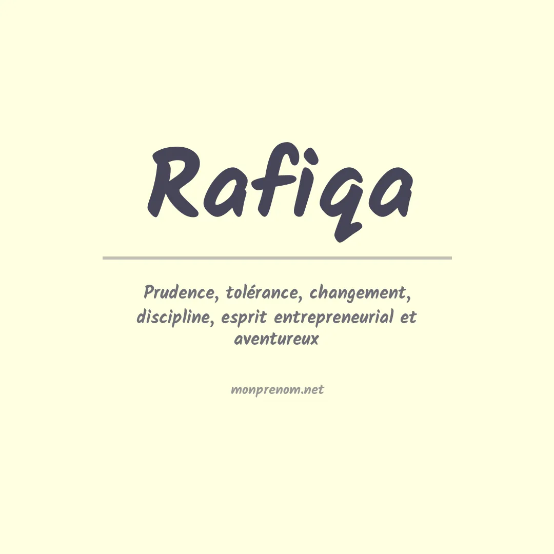 Signification du prénom Rafiqa