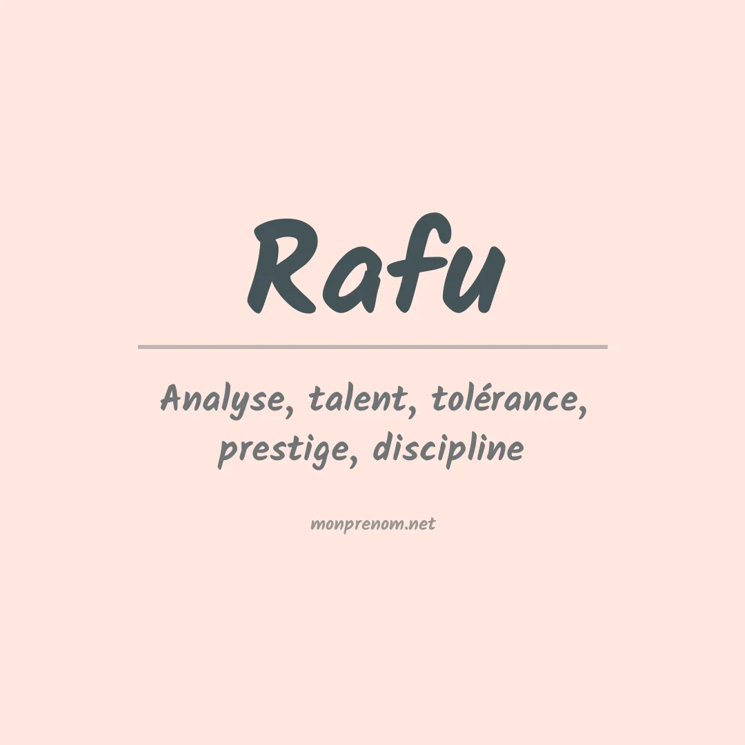 Signification du prénom Rafu