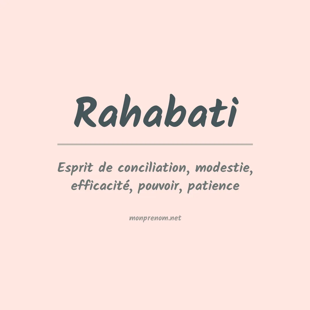 Signification du prénom Rahabati